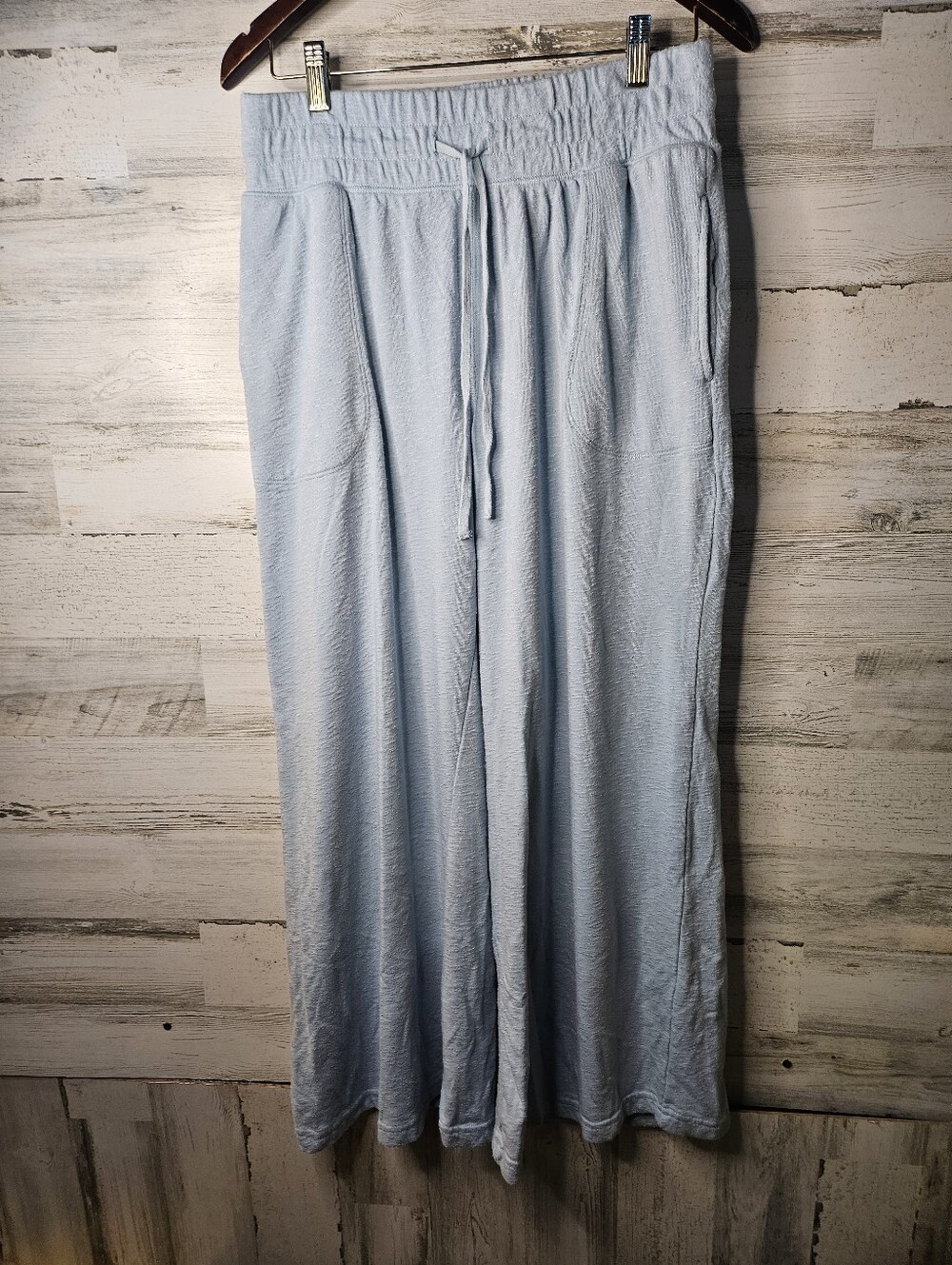 Z Supply Light Baby Blue Wide Leg Casual Lounge Pants Beach Cotton Blend